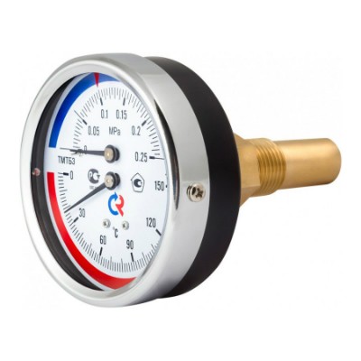 Термоманометр ТМТБ-31T Dy 80 с задним подключением, 1/2", 6 бар, 0°-150°C (1/50)