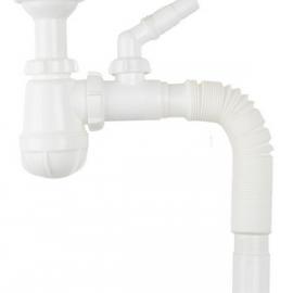 Aquant Сифон  для умывальника 1 1/2х40 с удл. горловиной с отводом с/м.гт 40х50